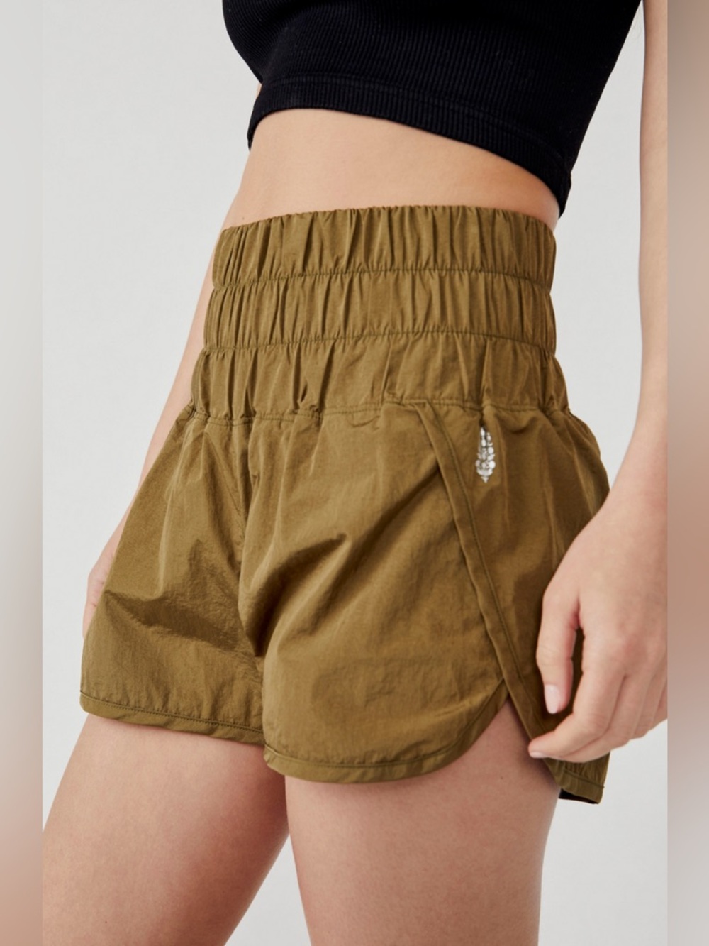 Free People The Way Home Shorts in Olive Green